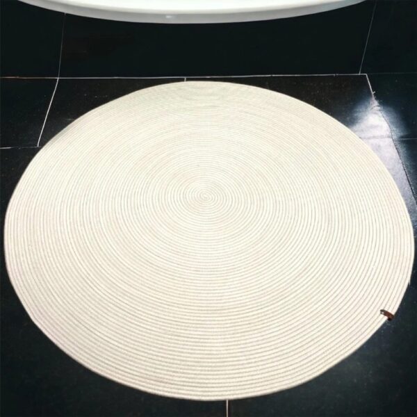 Cotton Rope Round Rug – Minimalist Area Rug for Living Room, Bedroom, or Office - Image 4