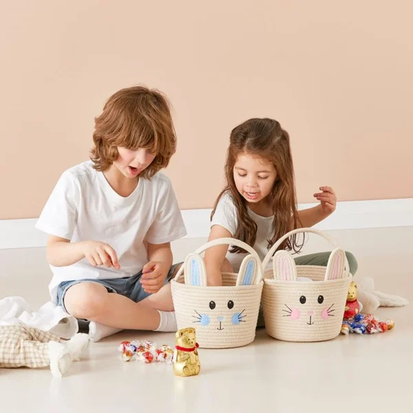 Cotton Rope Bunny Basket - Kids' Room Collection - Image 5