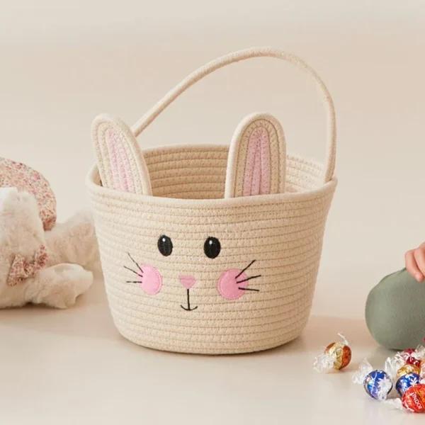 Cotton Rope Bunny Basket - Kids' Room Collection - Image 4