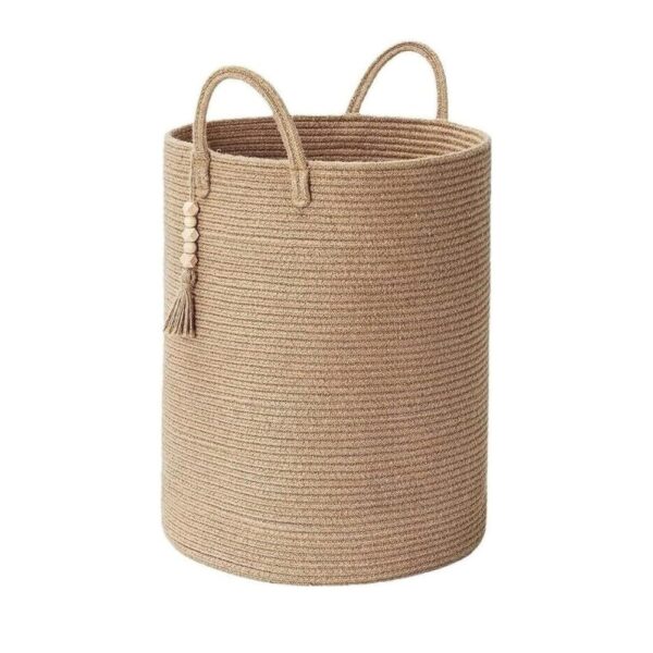 Storage Basket with Tassels – Large Woven Basket for Home Organization, Laundry, Blankets, Toys & Pillows - Image 4