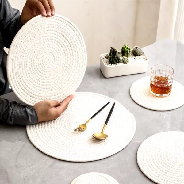 Round Matino Cotton Rope Mats –  Table Decor and Dining Essentials - Image 6