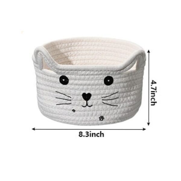 Cute Cat Design Cotton Rope Kids Storage Basket – Ideal for Toy Storage, Nursery Organization, and Decorative Use - Image 6
