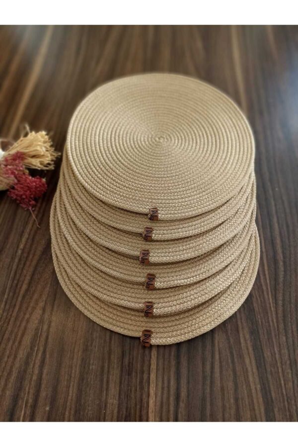 Cotton Rope Placemats, 14-inch round design, perfect for dining and table decor.