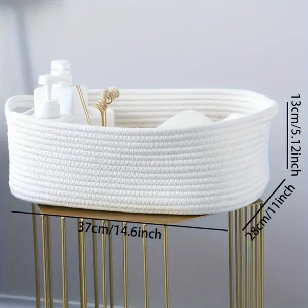 Eco-Friendly Cotton Rope Storage Basket – Perfect for Toys, Toiletries, and Home Organization - Image 2