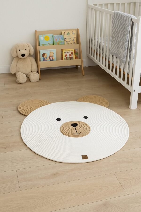 Adorable Cotton Rope Bear Rug – 3 Feet Kids Room Play Mat for Nursery & Decor - Image 2