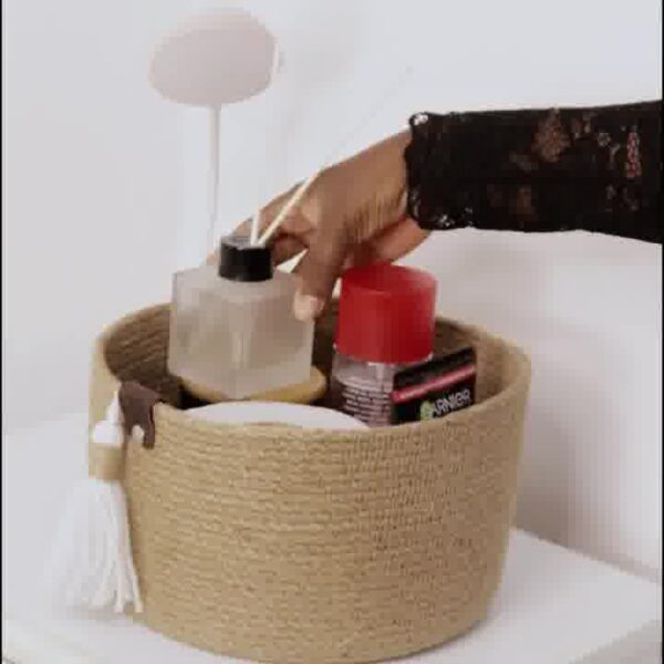 Jute Basket – Versatile Storage for Home, Bathroom, and Decor - Image 2