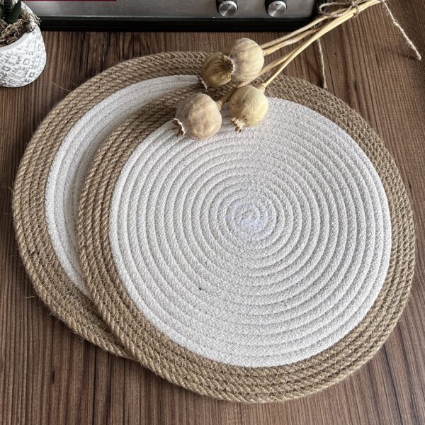 Jute or Cotton Rope Placemats – 14-Inch Round Mats - Image 4