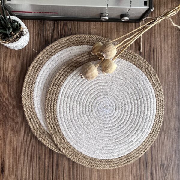 Jute or Cotton Rope Placemats – 14-Inch Round Mats - Image 2