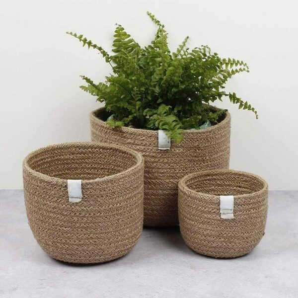 Natural Jute Planter Basket Set – Multipurpose Decorative Storage for Plants, Home, and Office