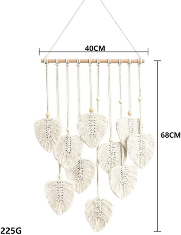 macramé wall hanging, macramé leaf wall decor, boho wall hanging, macramé home decor, handmade macramé, cotton rope wall art, boho wall tapestry, macramé leaf hanging, bohemian wall decor, eco-friendly wall decor, minimalist home accents.