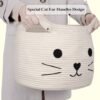 big cat toy basket, cotton rope storage bin, kids storage basket, nursery toy organizer, cat shape laundry hamper, baby room storage, kids toy bin, cute animal basket, soft rope storage, large toy organizer, playroom storage, stuffed animal storage bin, collapsible toy basket, eco-friendly kids storage, cotton rope toy organizer