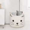 big cat toy basket, cotton rope storage bin, kids storage basket, nursery toy organizer, cat shape laundry hamper, baby room storage, kids toy bin, cute animal basket, soft rope storage, large toy organizer, playroom storage, stuffed animal storage bin, collapsible toy basket, eco-friendly kids storage, cotton rope toy organizer