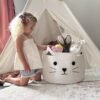 big cat toy basket, cotton rope storage bin, kids storage basket, nursery toy organizer, cat shape laundry hamper, baby room storage, kids toy bin, cute animal basket, soft rope storage, large toy organizer, playroom storage, stuffed animal storage bin, collapsible toy basket, eco-friendly kids storage, cotton rope toy organizer