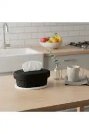 black tissue box