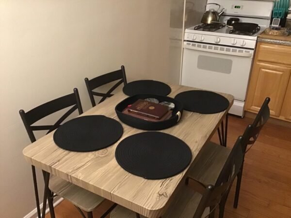 Black cotton rope placemats set