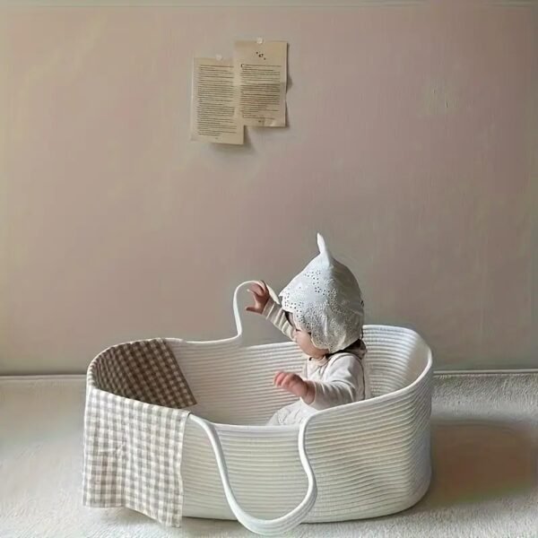 cotton baby basket Pakistan newborn rope sleeping basket travel baby bed without mattress portable cotton rope basket baby Moses basket cotton rope basket cot for newborn baby basket bed without padding baby basket organizer for room breathable baby sleep basket newborn basket Pakistan
