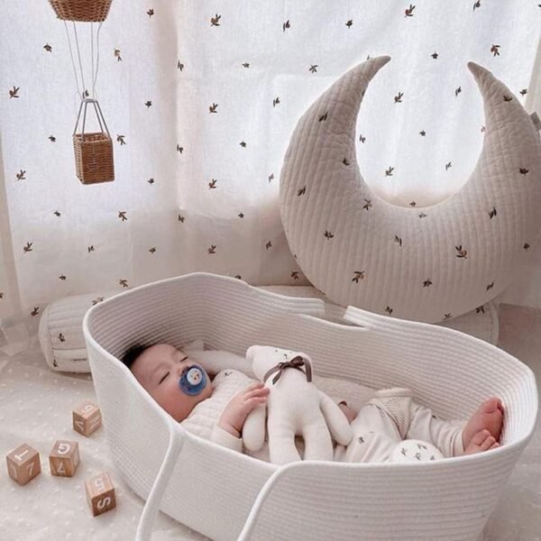 cotton baby basket Pakistan newborn rope sleeping basket travel baby bed without mattress portable cotton rope basket baby Moses basket cotton rope basket cot for newborn baby basket bed without padding baby basket organizer for room breathable baby sleep basket newborn basket Pakistan