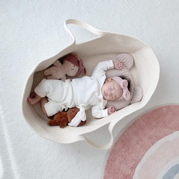 cotton baby basket Pakistan newborn rope sleeping basket travel baby bed without mattress portable cotton rope basket baby Moses basket cotton rope basket cot for newborn baby basket bed without padding baby basket organizer for room breathable baby sleep basket newborn basket Pakistan