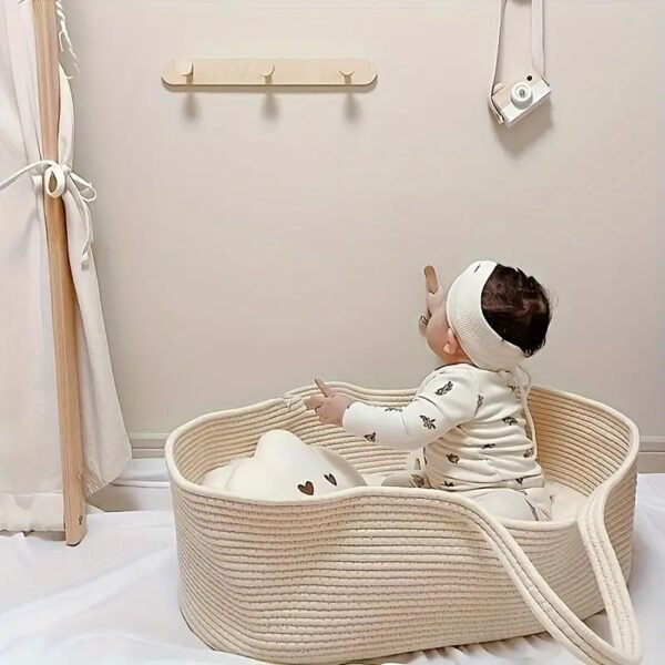 cotton baby basket Pakistan newborn rope sleeping basket travel baby bed without mattress portable cotton rope basket baby Moses basket cotton rope basket cot for newborn baby basket bed without padding baby basket organizer for room breathable baby sleep basket newborn basket Pakistan