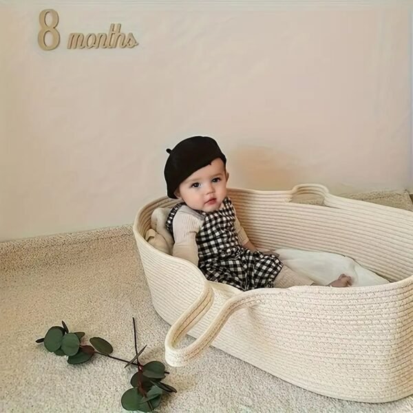 cotton baby basket Pakistan newborn rope sleeping basket travel baby bed without mattress portable cotton rope basket baby Moses basket cotton rope basket cot for newborn baby basket bed without padding baby basket organizer for room breathable baby sleep basket newborn basket Pakistan