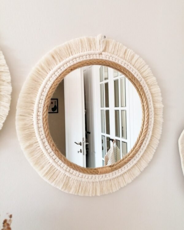 Handmade Macrame Wall Mirror – Boho Home Decor