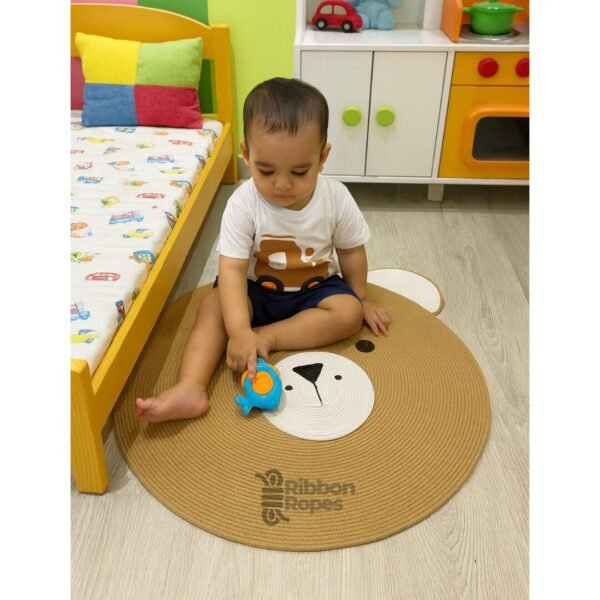 Teddy Bear Round Rug for Nursery Decor - Kids Room Play Mat - Image 3