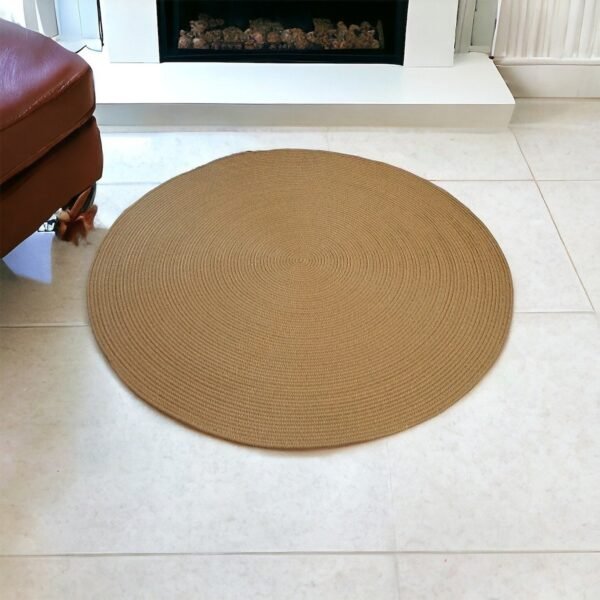 Brown Round Cotton Rope Rug – Floor Mat for Living Room - Image 4