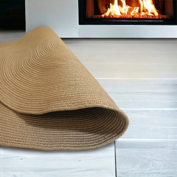 Brown Round Cotton Rope Rug – Floor Mat for Living Room - Image 6