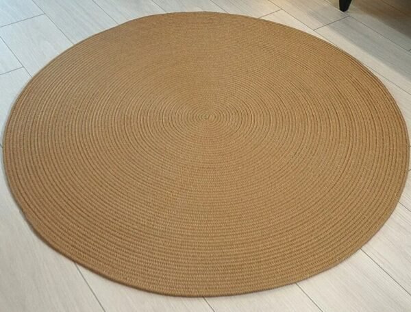 Brown Round Cotton Rope Rug – Floor Mat for Living Room - Image 3