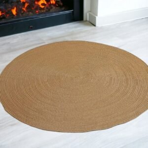 Brown Round Cotton Rope Rug – Floor Mat for Living Room