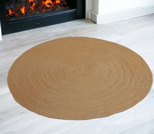 Brown Round Cotton Rope Rug – Floor Mat for Living Room