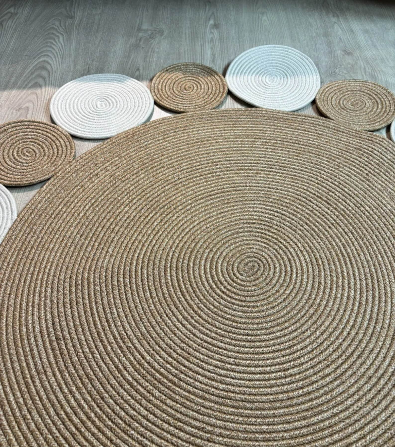 sunflower rug cotton rope jute rug boho cotton rug for nursery kids room sunflower carpet round cotton rope rug brown handmade petal rug unique boho rug for bedroom eco-friendly cotton rug sunflower mat for kids room floral rug for home decor aesthetic nursery floor mat