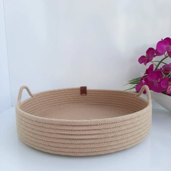 Multipurpose Cotton Rope Platter Basket– Decorative Tray