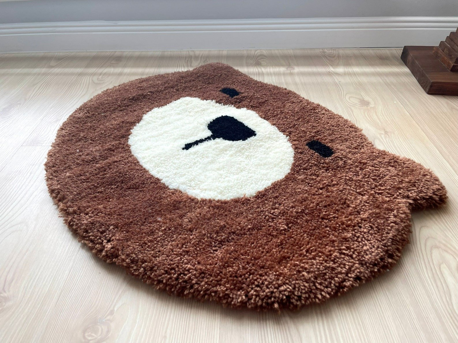 bear rug for kids room cute tufted rug Pakistan animal shape rug for nursery handmade tufted bear rug kawaii bear rug UAE cartoon rug for bedroom