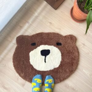 Handmade Bear Tufted Rug – Cute Animal Rug for Kids Room