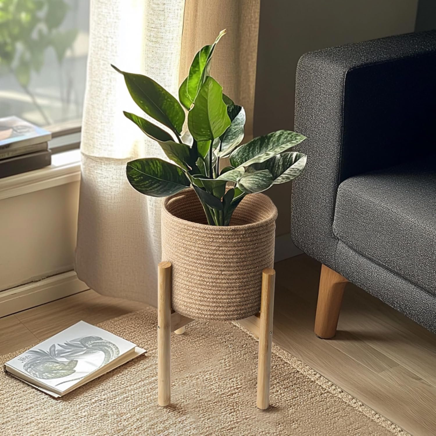 jute storage basket rope laundry basket woven storage basket round laundry hamper toy storage basket plant basket cover jute rope basket with handles blanket storage basket woven laundry basket natural fiber basket large jute rope laundry basket with handles round woven storage basket for home jute plant basket for indoor pots multipurpose storage basket for living room